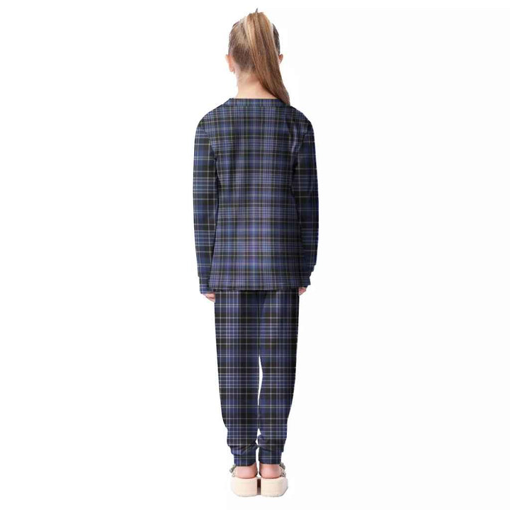 Scottish Clark Modern Clan Tartan Pajama Set Kid Back Side Tartan Plaid