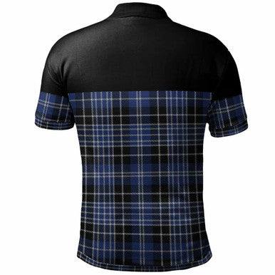 Scottish Clark Modern Clan Tartan Polo Shirt - Horizontal Style Back Side Tartan Plaid