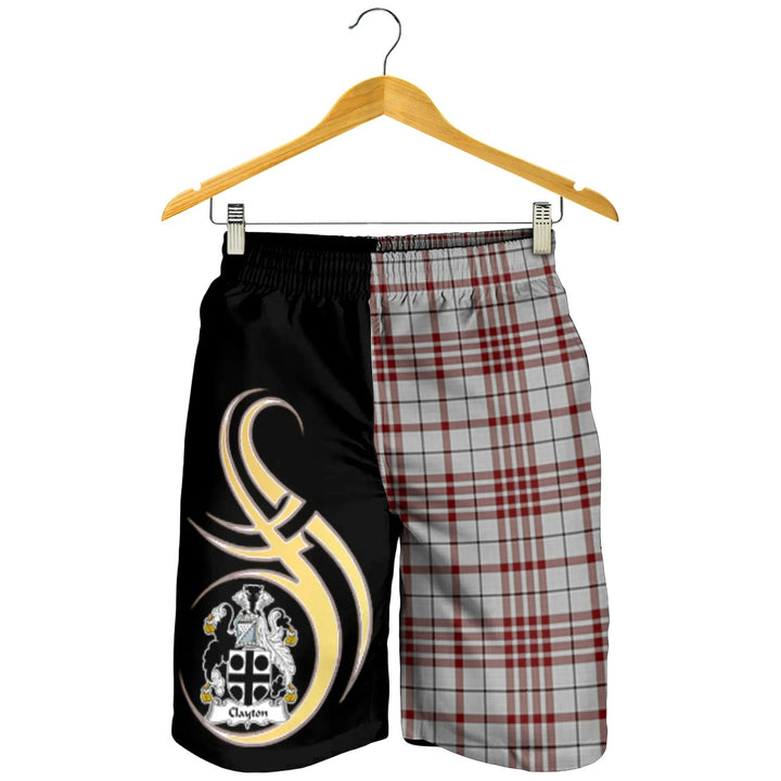 Scottish Clayton Clan Crest Tartan Believe in Me Men's Shorts
