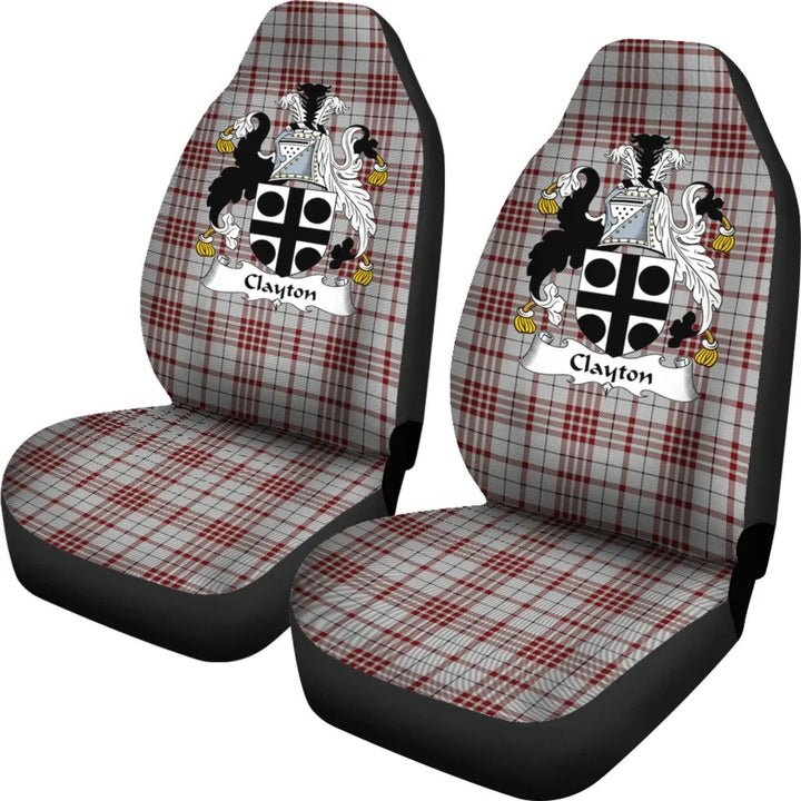 Scottish Clayton Clan Crest Tartan Car Seat Covers 1