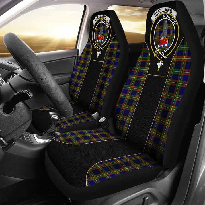 Scottish Clelland Clan Crest Tartan Car Seat Covers - Special Style 1