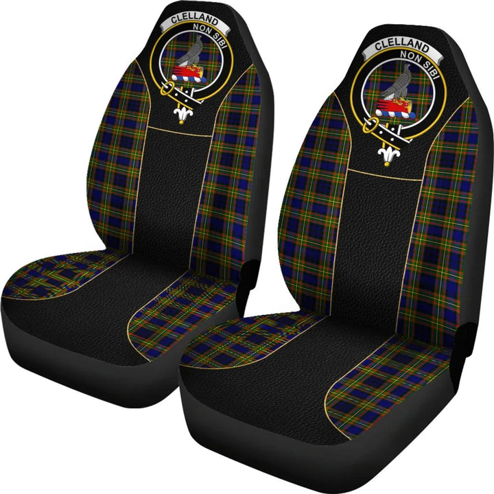 Scottish Clelland Clan Crest Tartan Car Seat Covers - Special Style 2