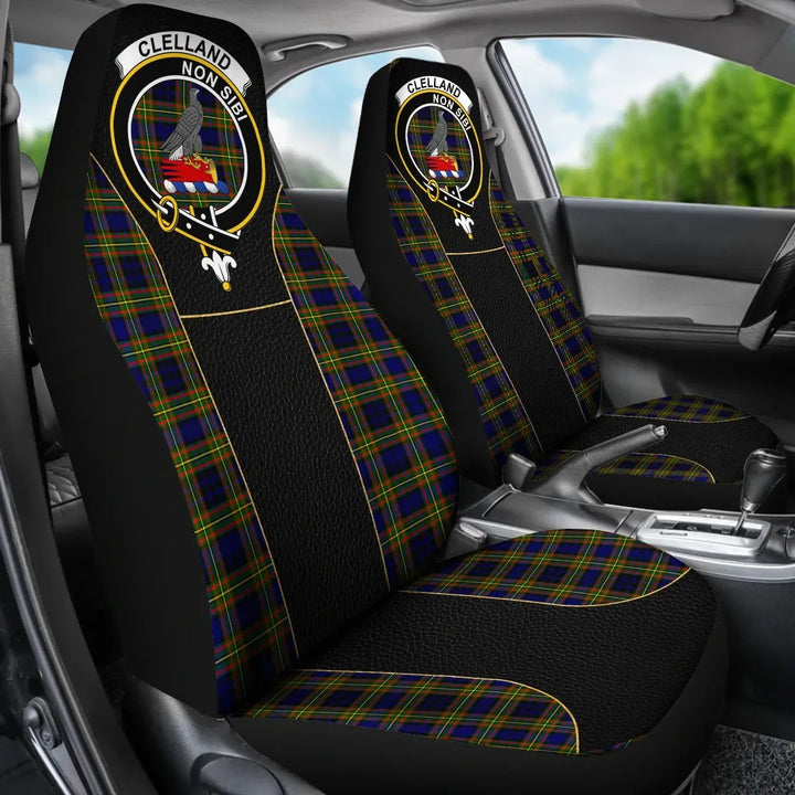 Scottish Clelland Clan Crest Tartan Car Seat Covers - Special Style 3