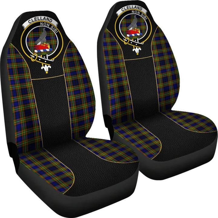 Scottish Clelland Clan Crest Tartan Car Seat Covers - Special Style 4