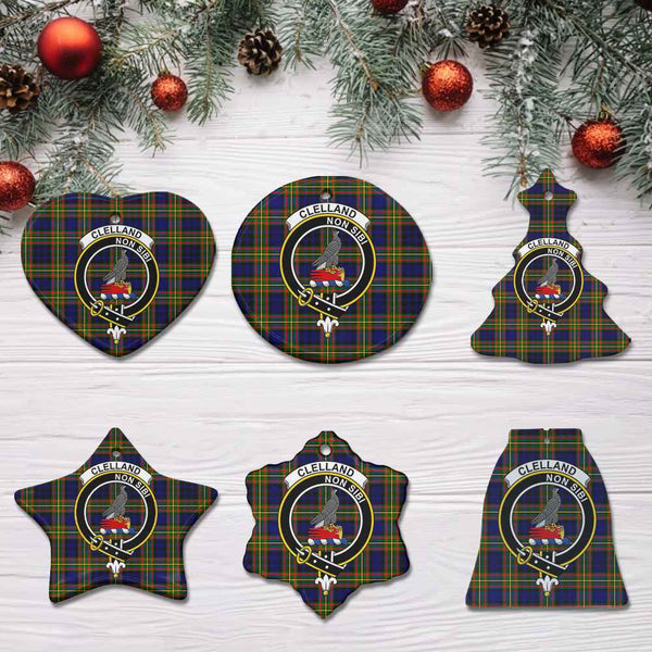 Scottish Clelland Clan Crest Tartan Ceramic Ornament All Tartan Plaid