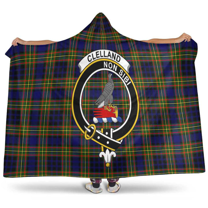 Scottish Clelland Clan Crest Tartan Hooded Blanket Tartan Plaid 1