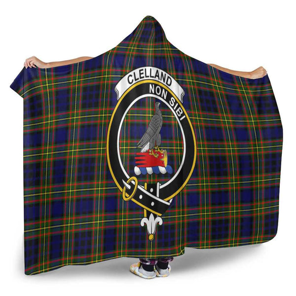 Scottish Clelland Clan Crest Tartan Hooded Blanket Tartan Plaid 2