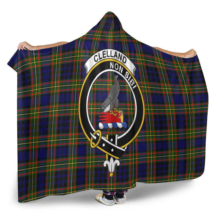 Scottish Clelland Clan Crest Tartan Hooded Blanket Tartan Plaid 2