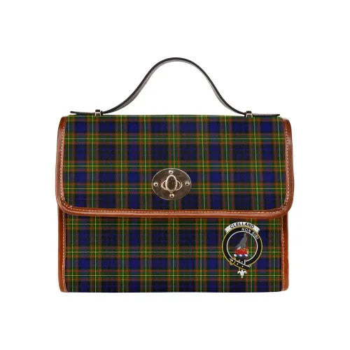 Scottish Clelland Clan Crest Tartan Waterproof Canvas Bag Tartan Plaid 1