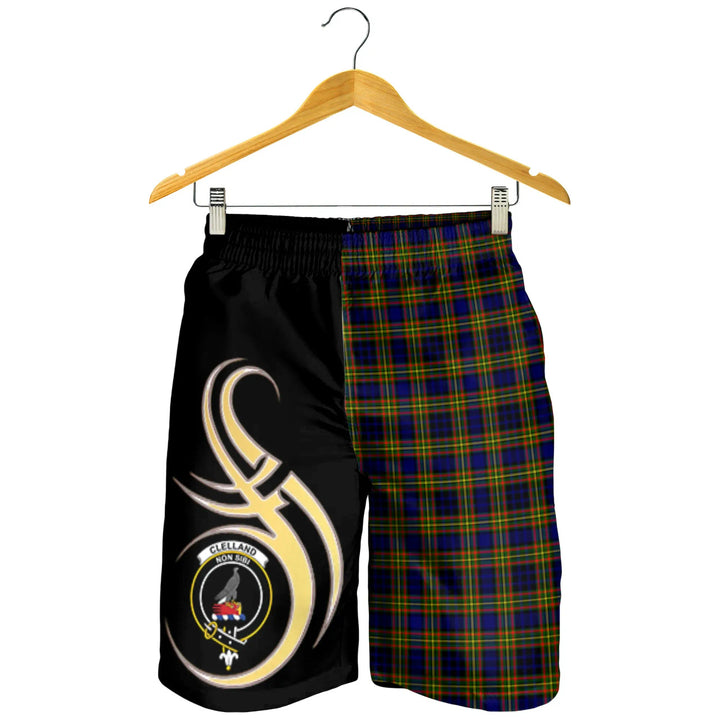 Scottish Clelland Modern Clan Crest Tartan Believe in Me Men's Shorts
