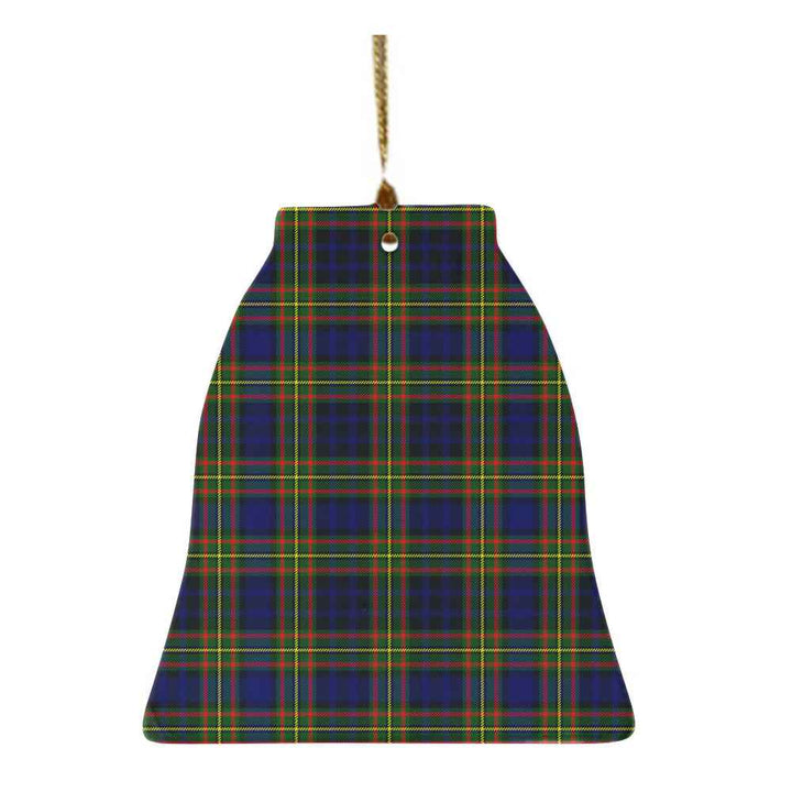 Scottish Clelland Modern Clan Tartan Ceramic Ornament Bell Shape Tartan Plaid