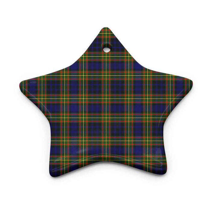 Scottish Clelland Modern Clan Tartan Ceramic Ornament Star Shape Tartan Plaid