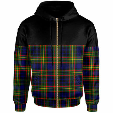 Scottish Clelland Modern Clan Tartan Hoodie - Horizontal Style Zip Tartan Plaid