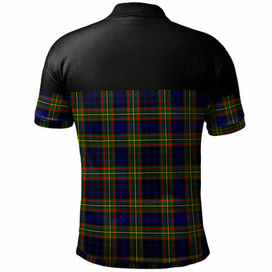Scottish Clelland Modern Clan Tartan Polo Shirt - Horizontal Style Back Side Tartan Plaid