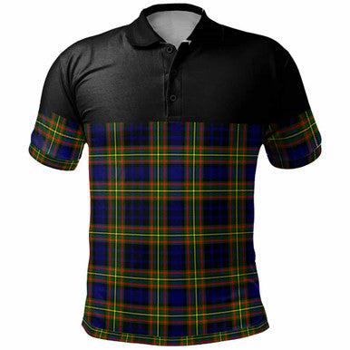 Scottish Clelland Modern Clan Tartan Polo Shirt - Horizontal Style Front Side Tartan Plaid