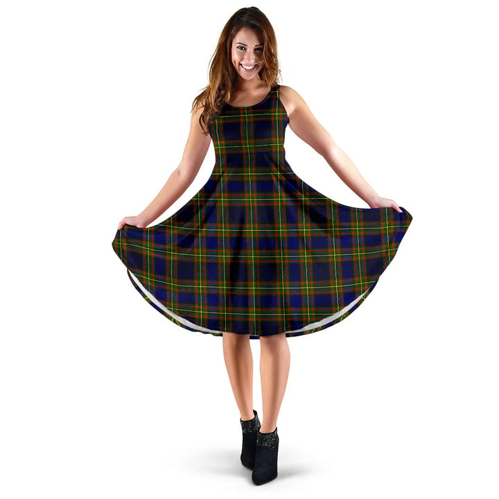 Scottish Clelland Modern Clan Tartan Women Midi Dress