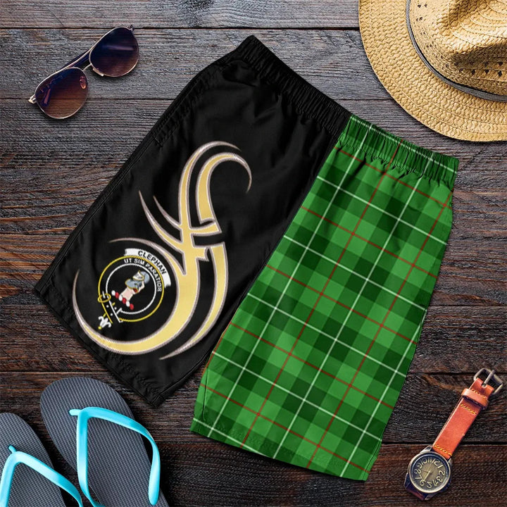 Scottish Clephane (or Clephan) Clan Crest Tartan Believe in Me Men's Shorts