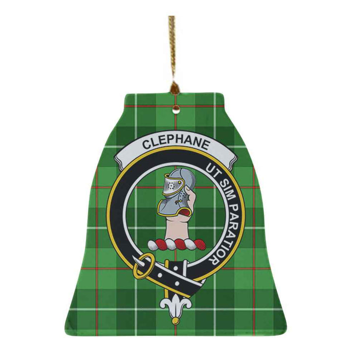 Scottish Clephane (or Clephan) Clan Crest Tartan Ceramic Ornament Bell Shape Tartan Plaid