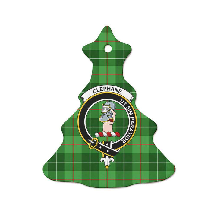 Scottish Clephane (or Clephan) Clan Crest Tartan Ceramic Ornament Tree Shape Tartan Plaid
