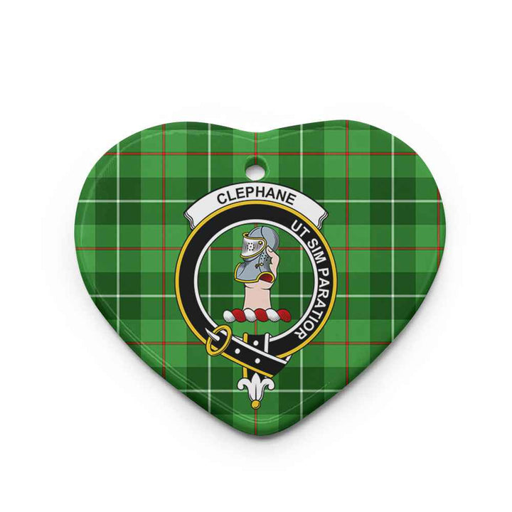 Scottish Clephane (or Clephan) Clan Crest Tartan Ceramic Ornament Heart Shape Tartan Plaid
