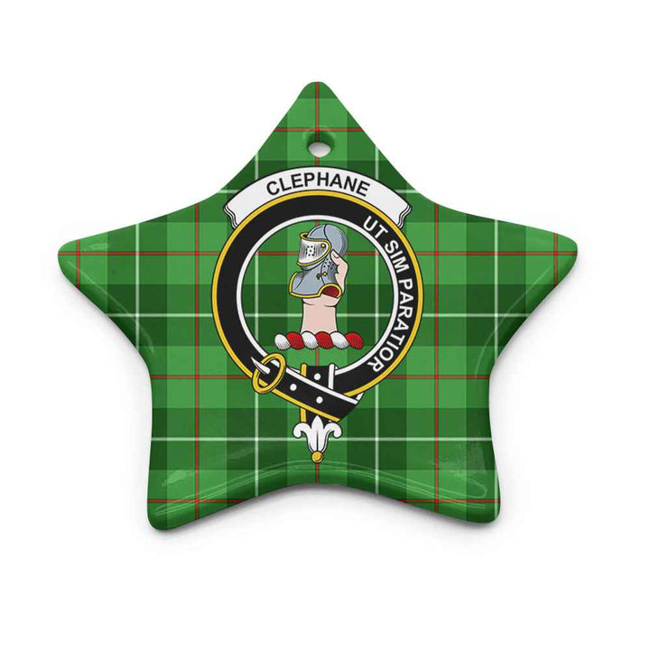 Scottish Clephane (or Clephan) Clan Crest Tartan Ceramic Ornament Star Shape Tartan Plaid