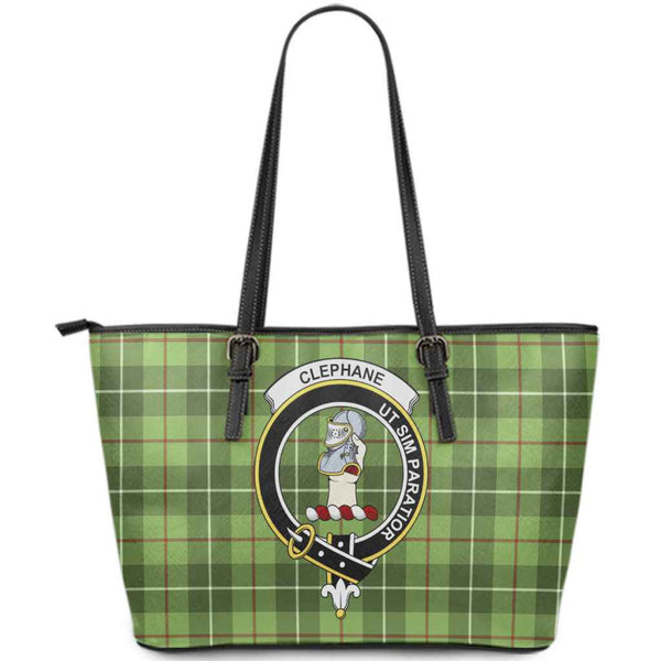 Scottish Clephane (or Clephan) Clan Crest Tartan Leather Tote Tartan Plaid