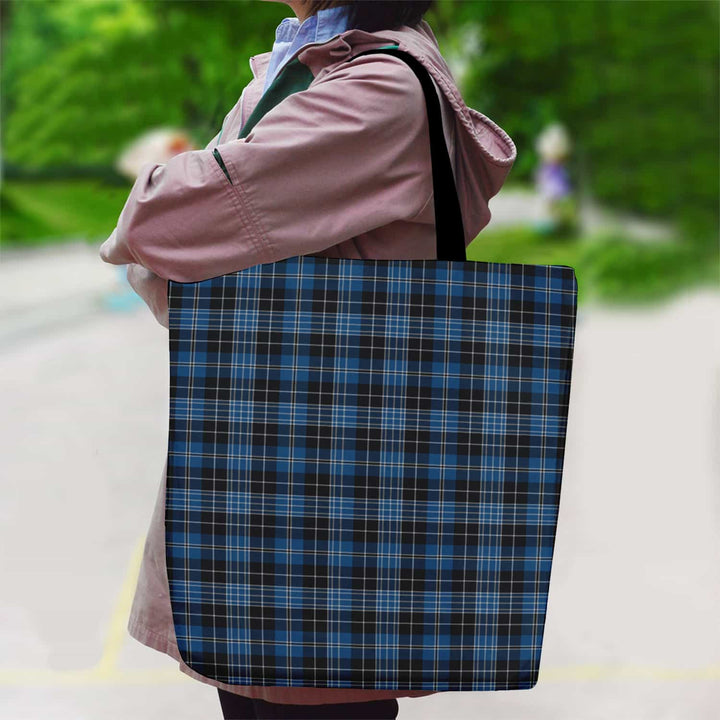 Scottish Clergy Blue Clan Tartan Canvas Bag With Shoulder Strap Tartan Plaid 2