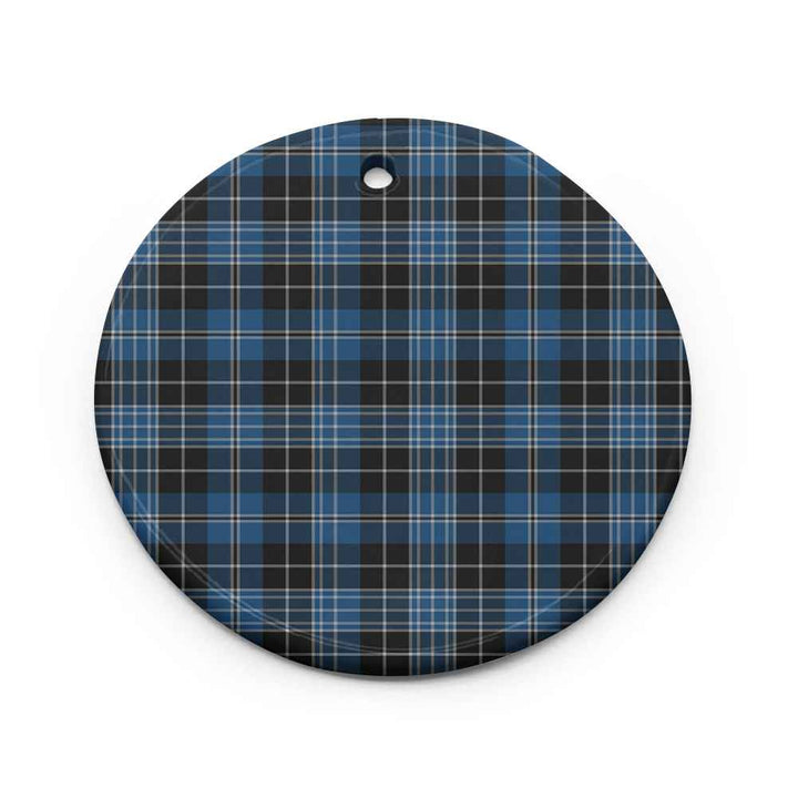 Scottish Clergy Blue Clan Tartan Ceramic Ornament Circle Shape Tartan Plaid