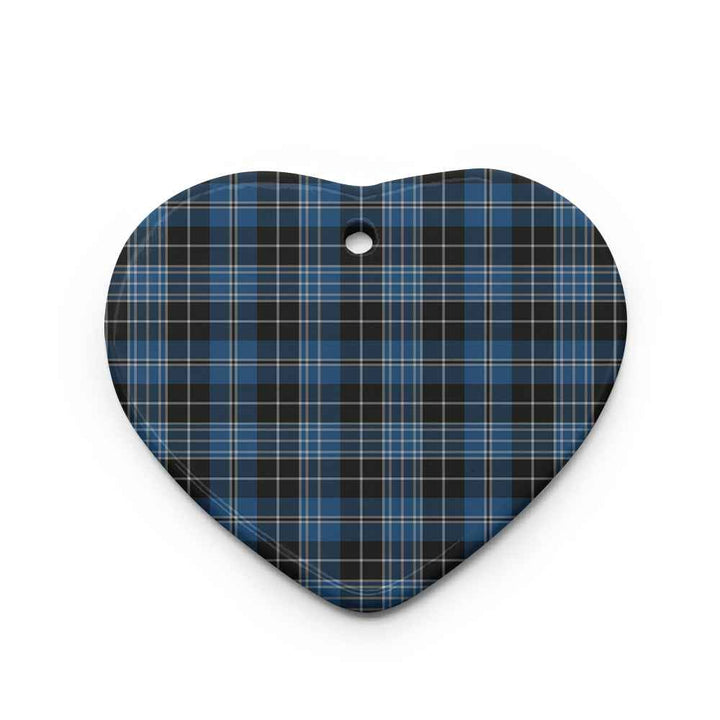 Scottish Clergy Blue Clan Tartan Ceramic Ornament Heart Shape Tartan Plaid