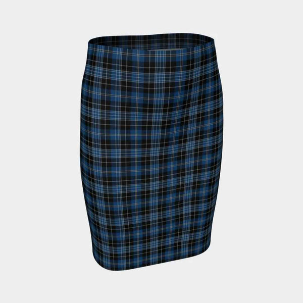 Scottish Clergy Blue Clan Tartan Fitted Skirt Tartan Plaid 1