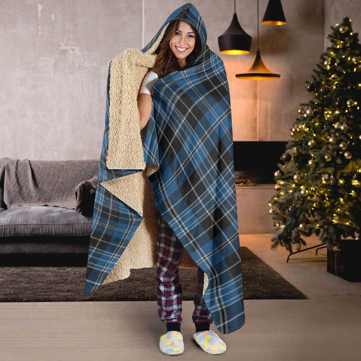 Scottish Clergy Blue Clan Tartan Hooded Blanket Tartan Plaid 6
