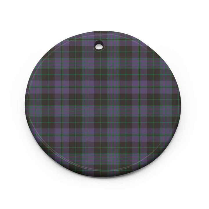 Scottish Clergy Green Clan Tartan Ceramic Ornament Circle Shape Tartan Plaid