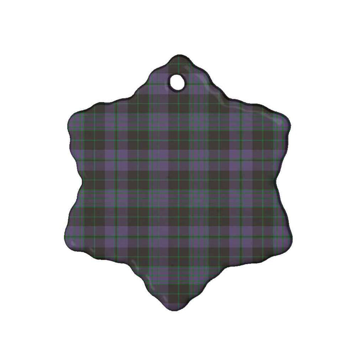 Scottish Clergy Green Clan Tartan Ceramic Ornament Snow Flake Shape Tartan Plaid