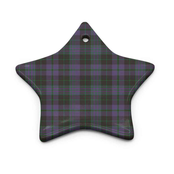 Scottish Clergy Green Clan Tartan Ceramic Ornament Star Shape Tartan Plaid