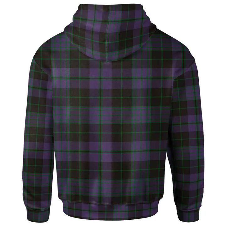 Scottish Clergy Green Clan Tartan Hoodie Back Side Tartan Plaid