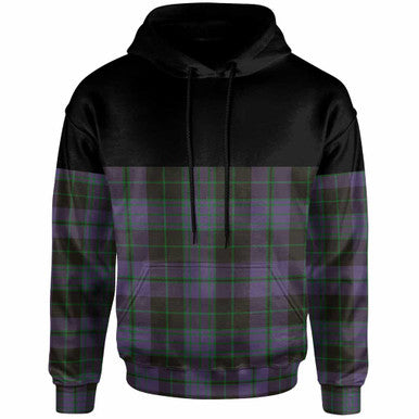 Scottish Clergy Green Clan Tartan Hoodie - Horizontal Style Front Side Tartan Plaid