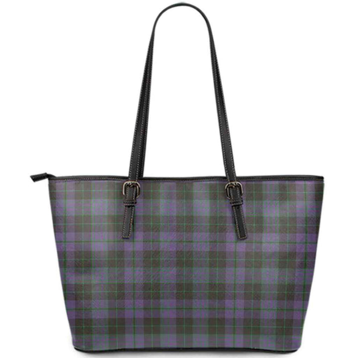 Scottish Clergy Green Clan Tartan Leather Tote Tartan Plaid