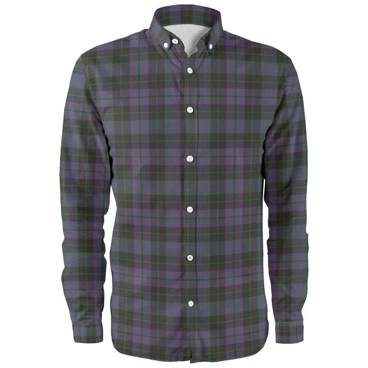 Scottish Clergy Green Clan Tartan Long Sleeve Shirt Front Side Tartan Plaid