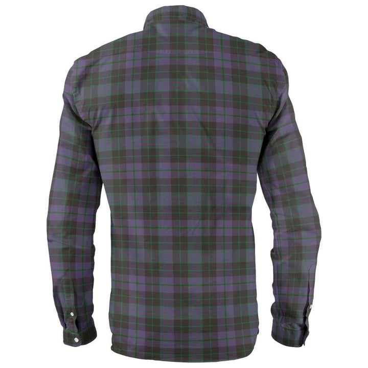 Scottish Clergy Green Clan Tartan Long Sleeve Shirt Back Side Tartan Plaid