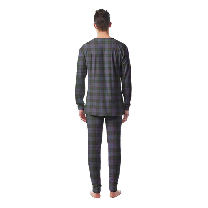 Scottish Clergy Green Clan Tartan Pajama Set Men Back Side Tartan Plaid
