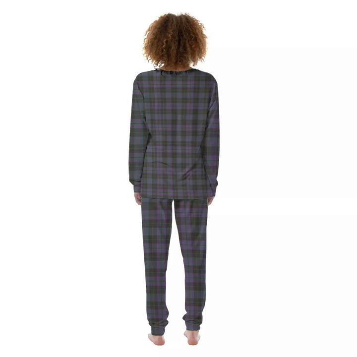 Scottish Clergy Green Clan Tartan Pajama Set Women Back Side Tartan Plaid