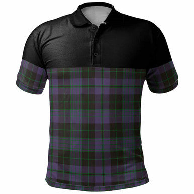 Scottish Clergy Green Clan Tartan Polo Shirt - Horizontal Style Front Side Tartan Plaid