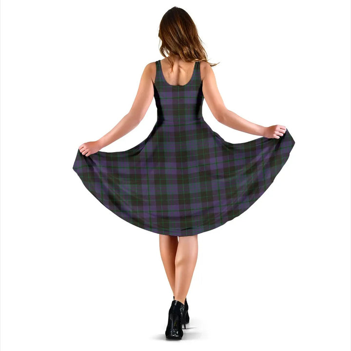 Scottish Clergy Green Clan Tartan Women Midi Dress