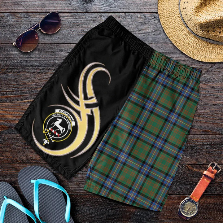 Scottish Cochrane Ancient Clan Crest Tartan Believe in Me Men's Shorts