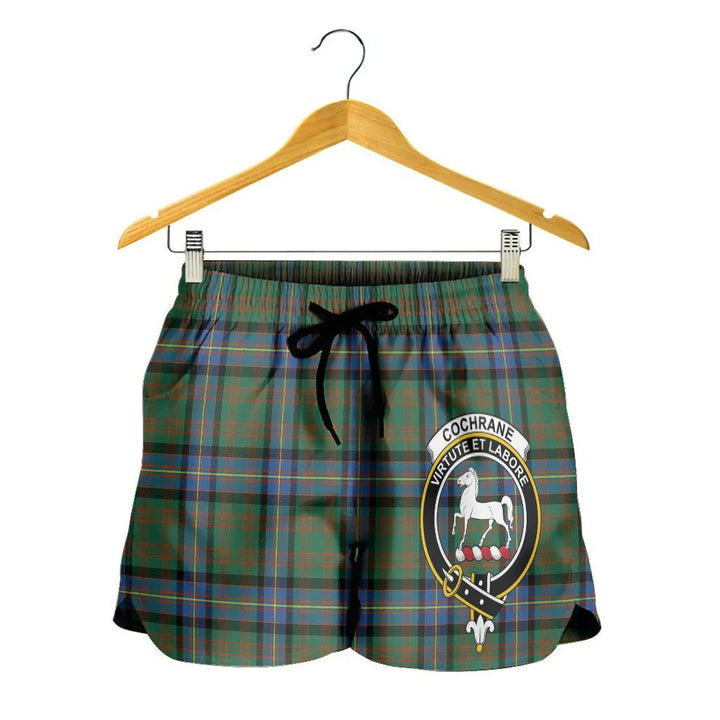 Scottish Cochrane Ancient Clan Crest Tartan Women Shorts
