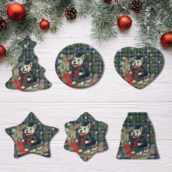 Scottish Cochrane Ancient Clan Tartan Ceramic Ornament Cute Scottish Terrier Dog All Style Tartan Plaid