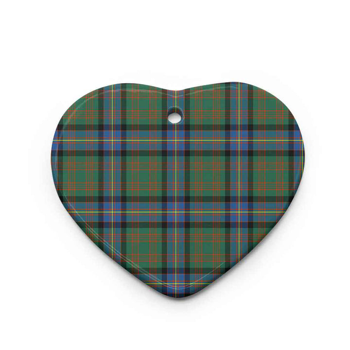 Scottish Cochrane Ancient Clan Tartan Ceramic Ornament Heart Shape Tartan Plaid