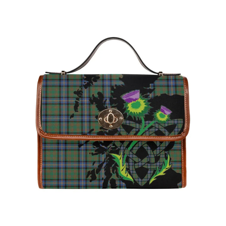 Scottish Cochrane Ancient Clan Tartan Waterproof Canvas Bag With Thistle Tartan Plaid 1