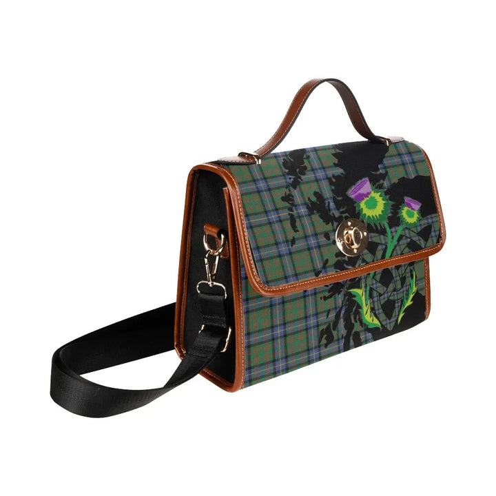 Scottish Cochrane Ancient Clan Tartan Waterproof Canvas Bag With Thistle Tartan Plaid 3