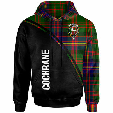 Scottish Cochrane Clan Crest Tartan Curve Hoodie Front Side Tartan Plaid